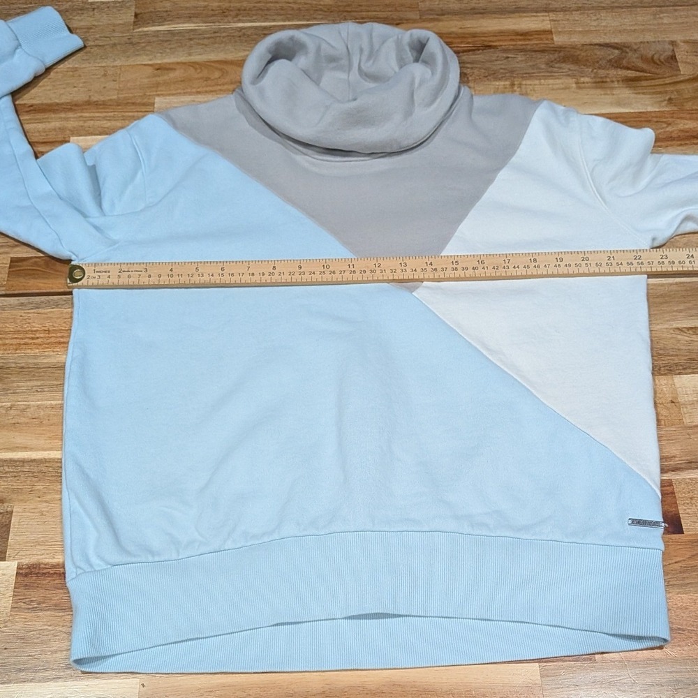 MNY Marc New York Performance Womens Large Sweatshirt Colorblock Cowl Neck - Picture 5 of 8
